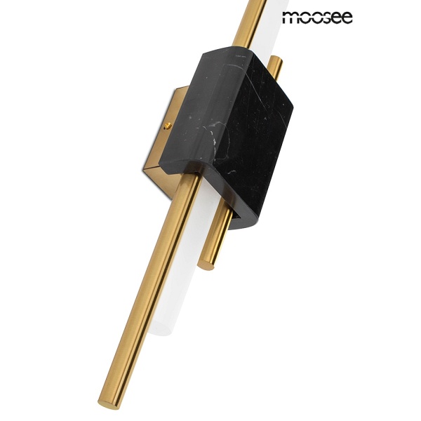 Lampa ścienna EVANS czarna / złota - Moosee