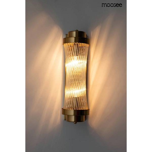 Lampa ścienna COLUMN 40 złota - Moosee