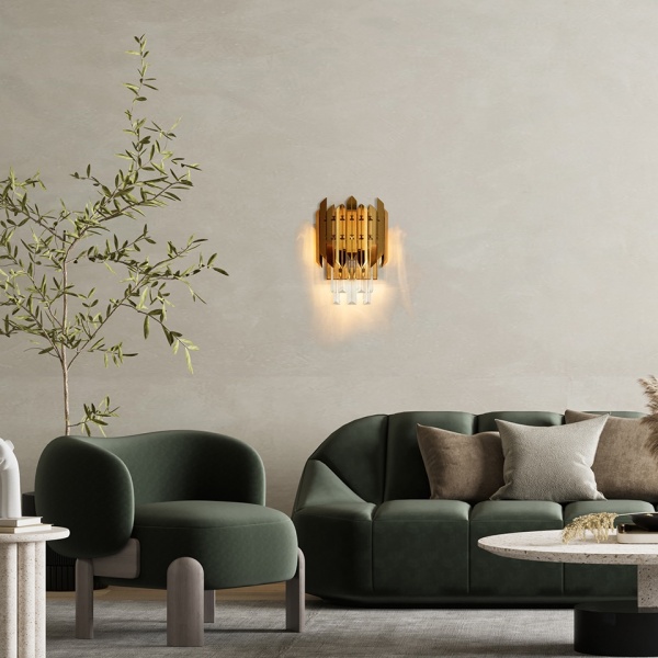 Lampa ścienna MAJESTIC złota - Moosee