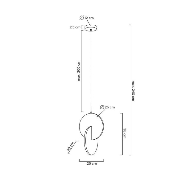Lampa wisząca DISCO srebrna - Moosee