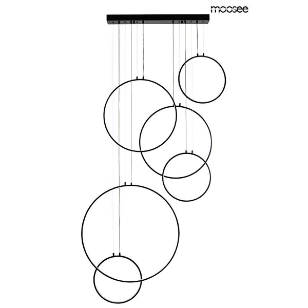 Lampa wisząca CIRCULO SIX czarna - Moosee