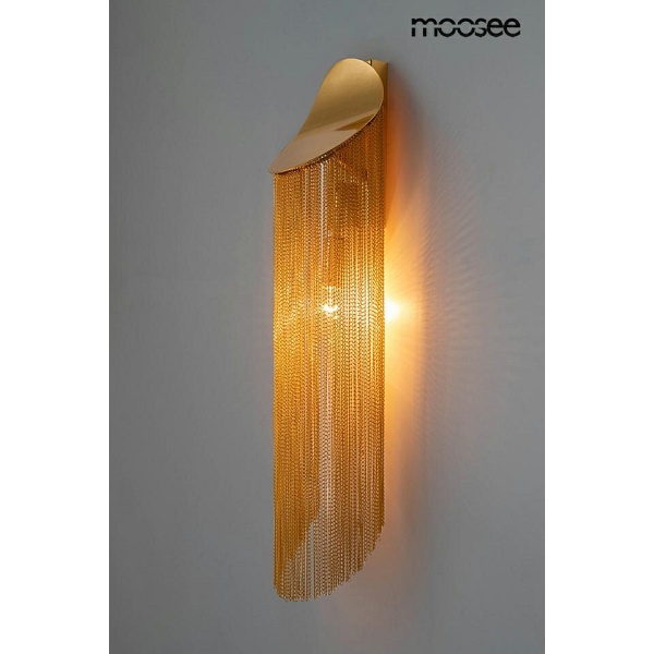 Lampa ścienna LAMBADA łańcuszki złota - Moosee