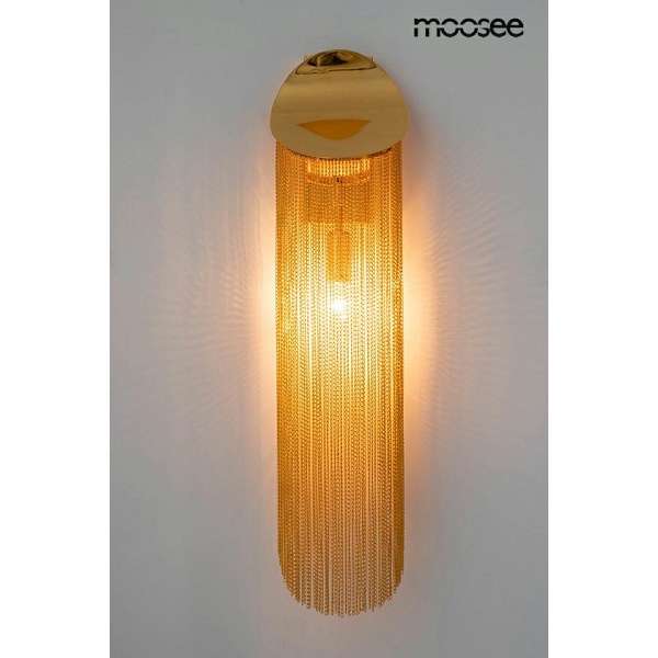 Lampa ścienna LAMBADA łańcuszki złota - Moosee
