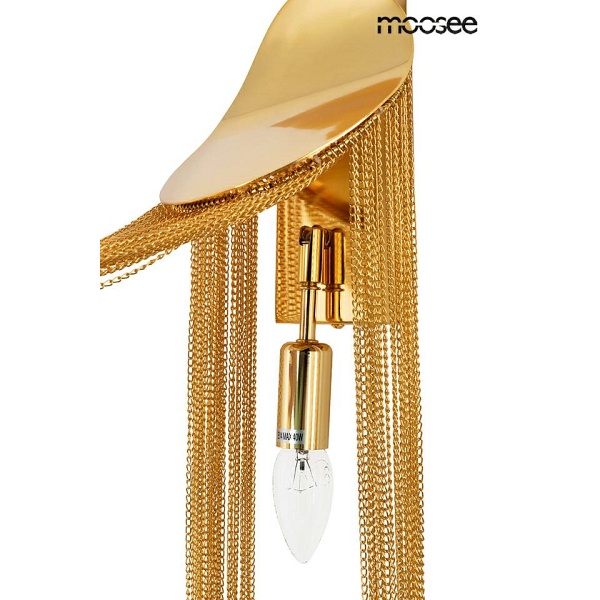 Lampa ścienna LAMBADA łańcuszki złota - Moosee