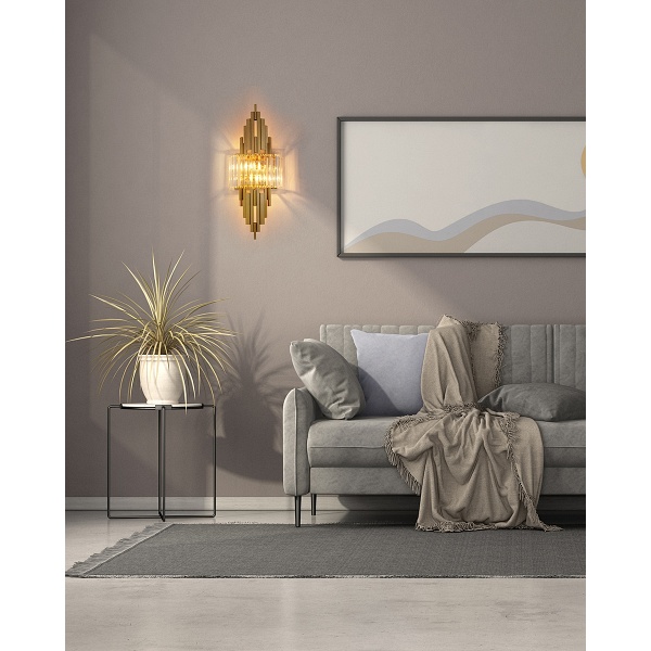 Lampa ścienna TOWERS złota - Moosee