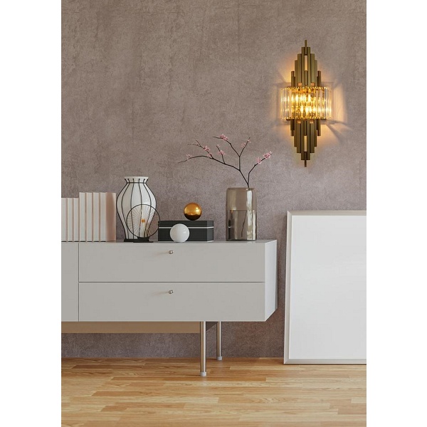 Lampa ścienna TOWERS złota - Moosee