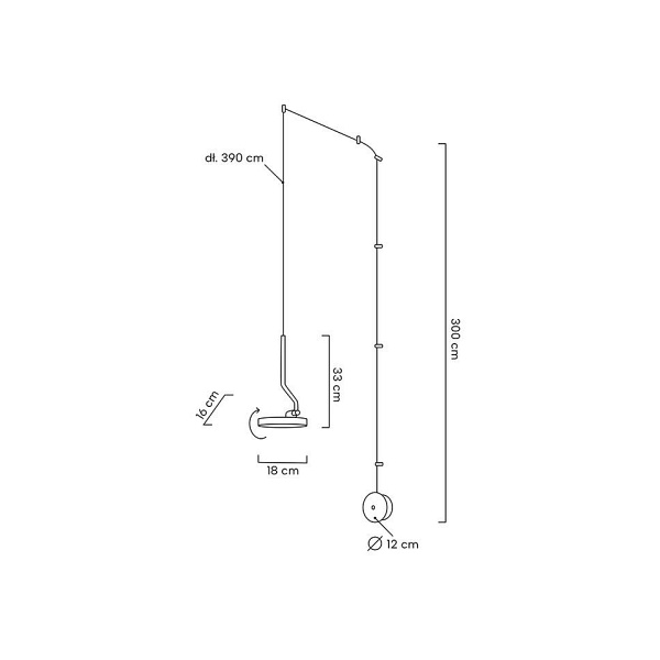 Lampa ścienna FLAT czarna - Moosee