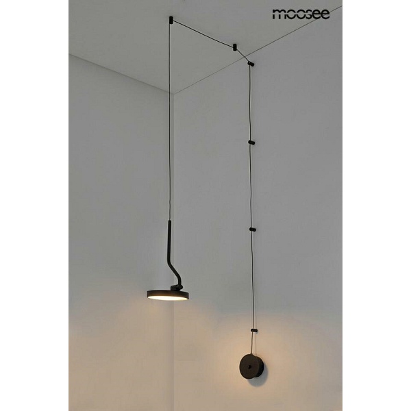 Lampa ścienna FLAT czarna - Moosee