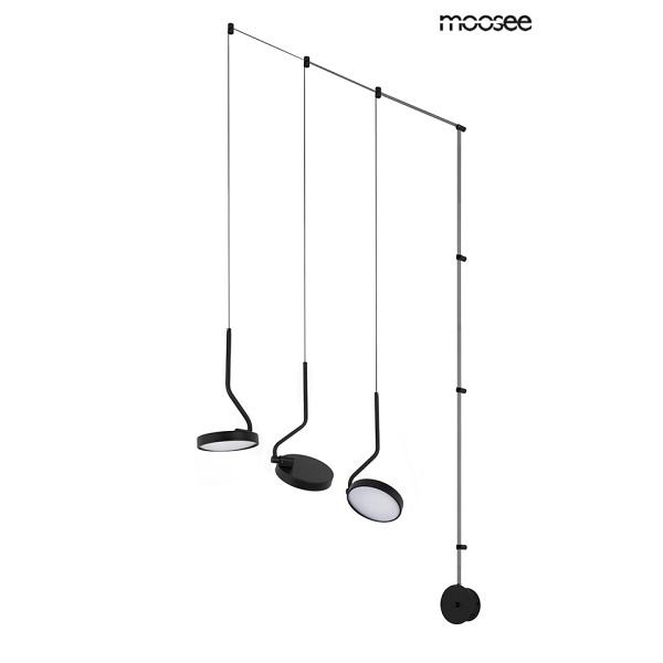 Lampa ścienna FLAT 3 czarna - Moosee