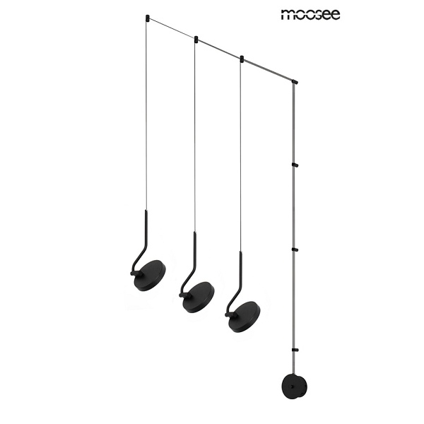 Lampa ścienna FLAT 3 czarna - Moosee