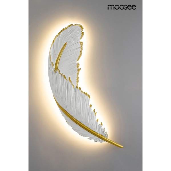 Lampa ścienna PIÓRKO biała / złota - Moosee