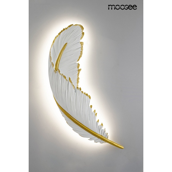 Lampa ścienna PIÓRKO biała / złota - Moosee