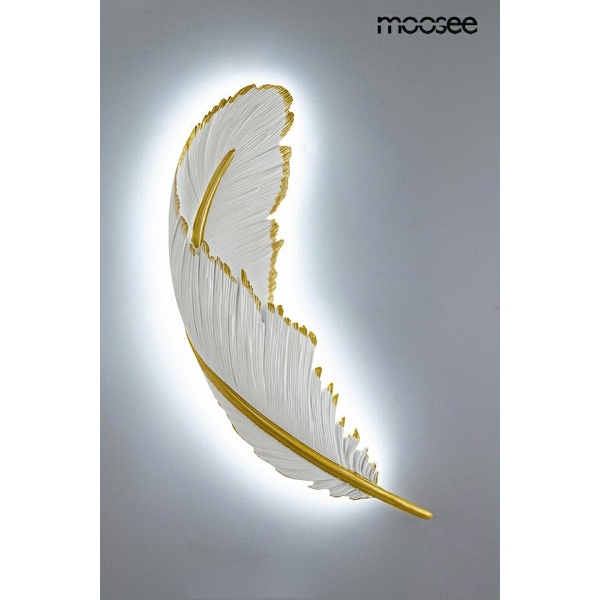 Lampa ścienna PIÓRKO biała / złota - Moosee