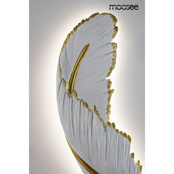 Lampa ścienna PIÓRKO biała / złota - Moosee