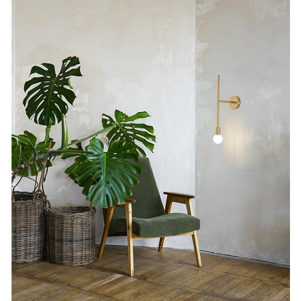 Lampa ścienna RIVA złota - Moosee