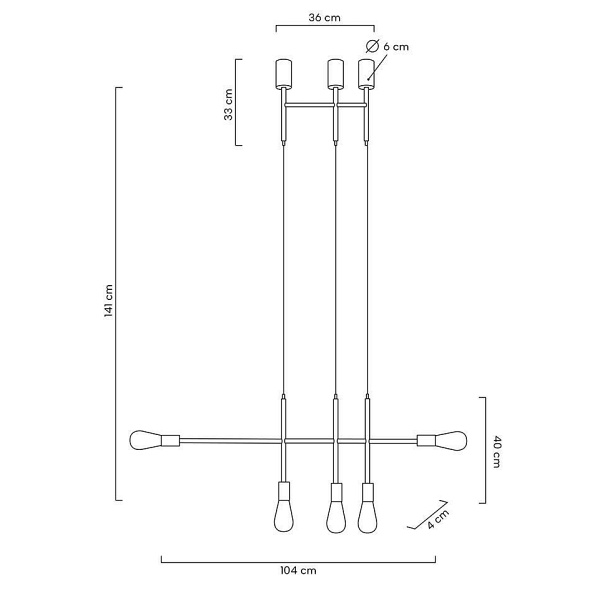 Lampa wisząca RIVA 5 złota - Moosee