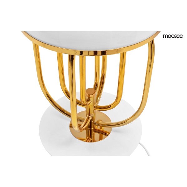 Lampa stołowa BOTTEGA złota / biała - Moosee