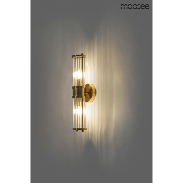 Lampa ścienna PILAR TWIN złota - Moosee