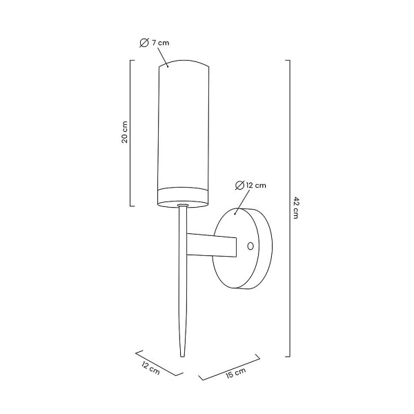 Lampa ścienna TORCH złota - Moosee