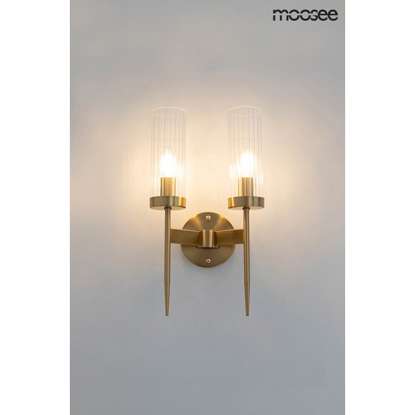 Lampa ścienna TORCH TWIN złota - Moosee