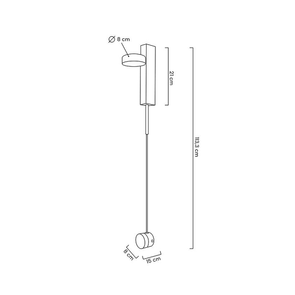 Lampa ścienna CLARID BLACK czarna - Moosee
