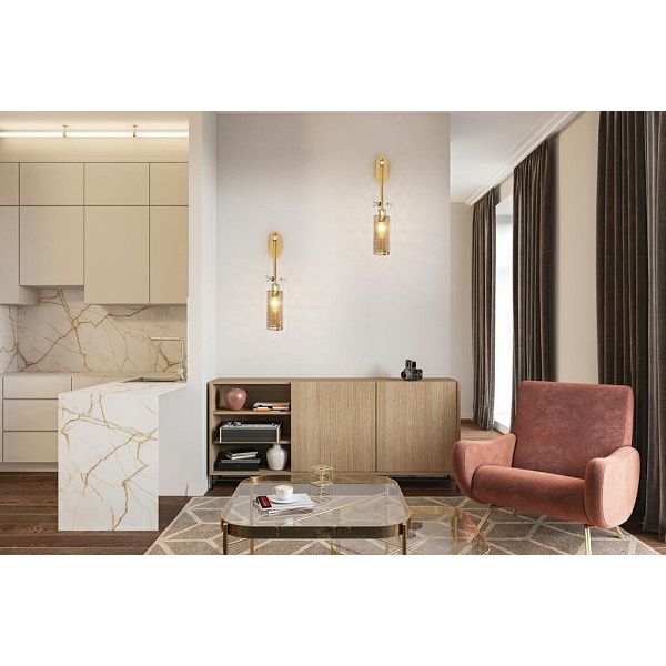 Lampa ścienna LAMPION złota - Moosee