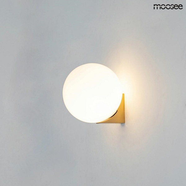 Lampa ścienna BOLL złota - Moosee