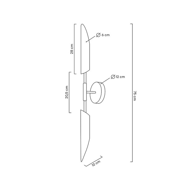 Lampa ścienna LOCCA złota - Moosee