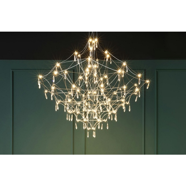 Lampa wisząca CONSTELATION 77 GOLD - LED, stal szczotkowana - Moosee