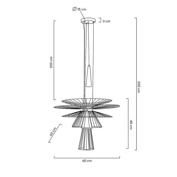 Lampa wisząca SESTO czarna - Moosee