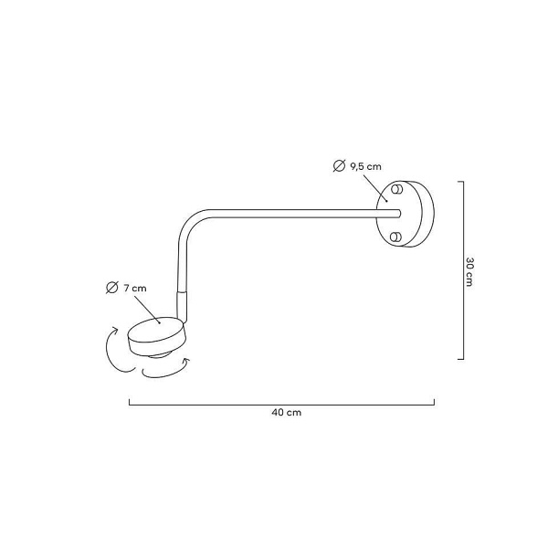 Lampa ścienna AXEL czarna - Moosee