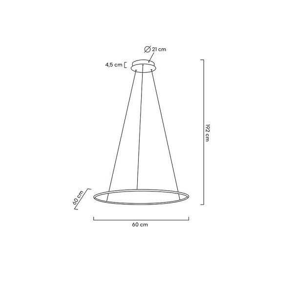 Lampa wisząca RING SLIM 60 złota - Moosee