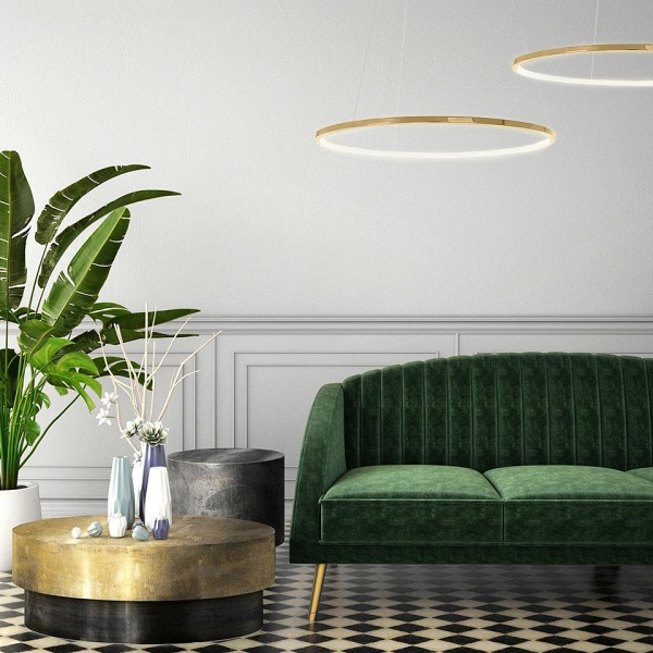 Lampa wisząca RING SLIM 80 złota - Moosee