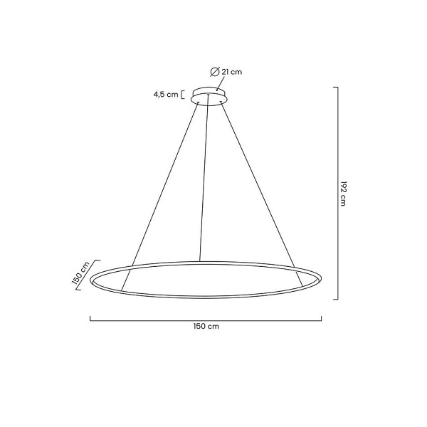 Lampa wisząca RING SLIM 150 złota - Moosee