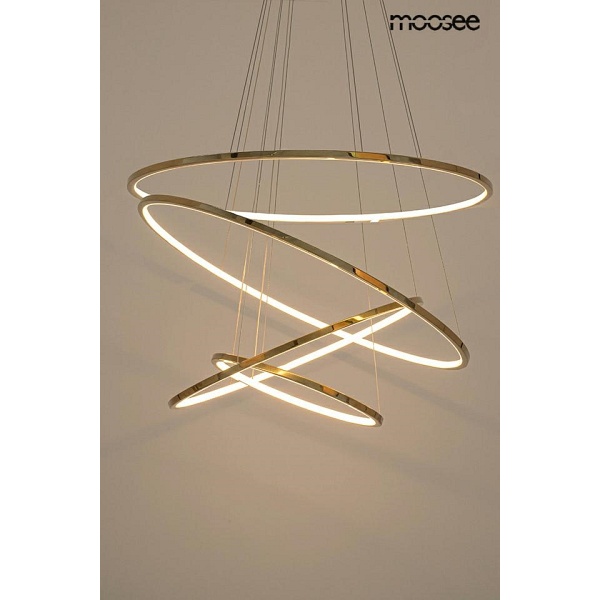 Lampa wisząca RING SLIM M złota - Moosee