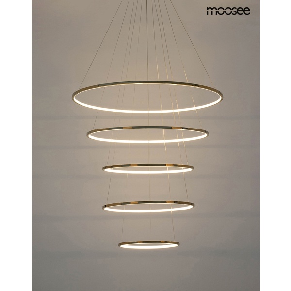 Lampa wisząca RING SLIM L złota - Moosee