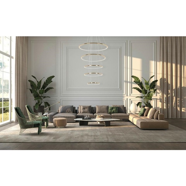 Lampa wisząca RING SLIM L złota - Moosee