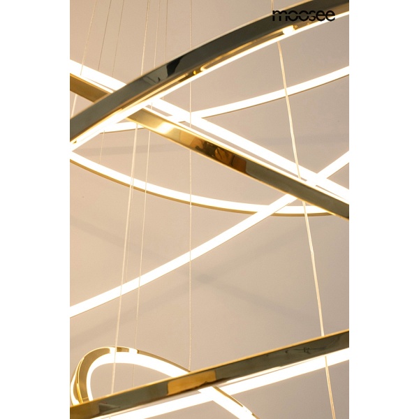 Lampa wisząca RING SLIM XL złota - Moosee