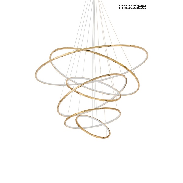 Lampa wisząca RING SLIM XL złota - Moosee