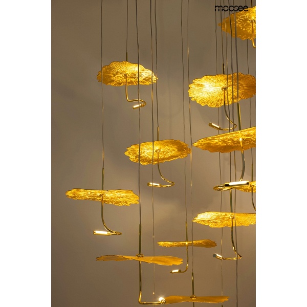 Lampa wisząca LEAFS DISC złota - Moosee