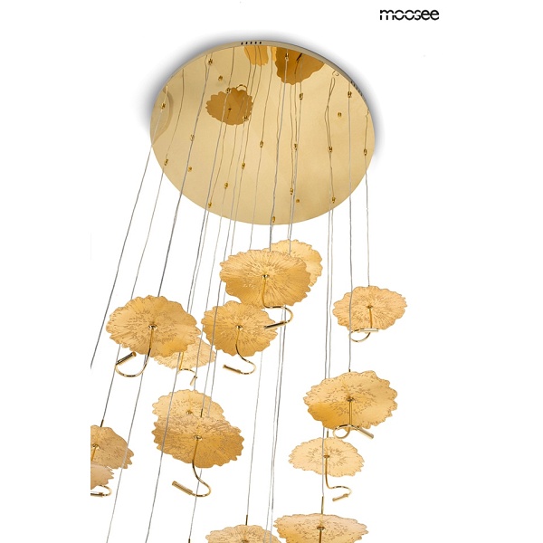 Lampa wisząca LEAFS DISC złota - Moosee