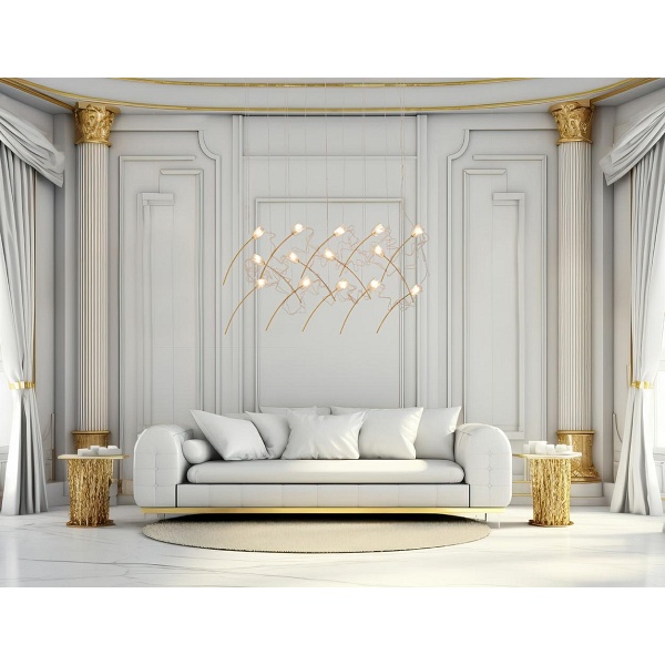 Lampa wisząca TULIPPE 14 LINE złota - Moosee