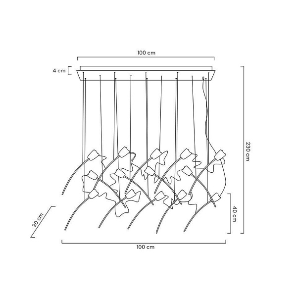 Lampa wisząca TULIPPE 14 LINE złota - Moosee