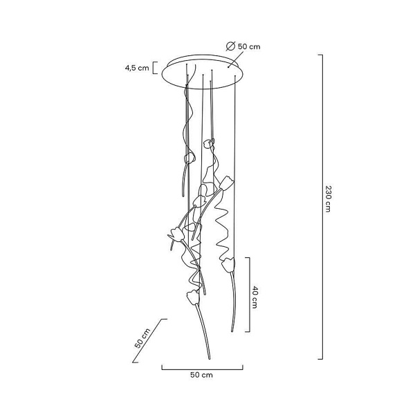 Lampa wisząca TULIPPE 7 DISC złota - Moosee