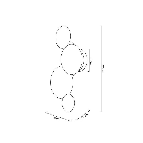 Lampa ścienna LIRIO 4 złota - Moosee