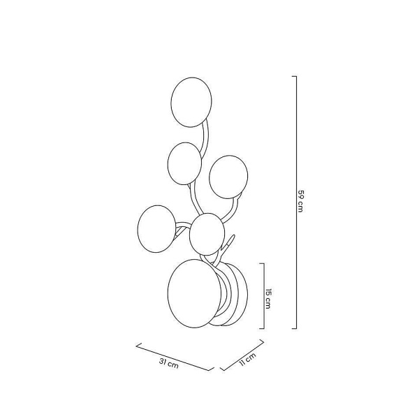 Lampa ścienna LIRIO 6 złota - Moosee