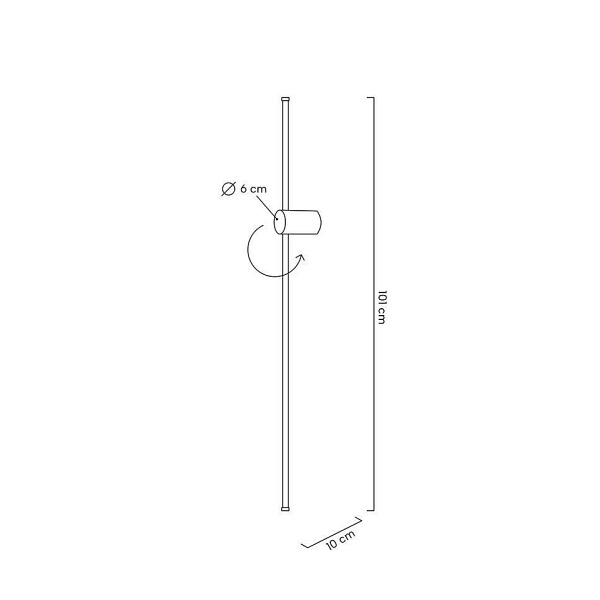 Lampa ścienna OMBRE 100 czarna - Moosee