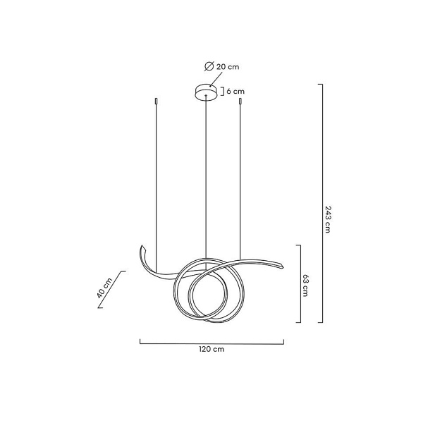 Lampa wisząca WAVE 120 złota - Moosee