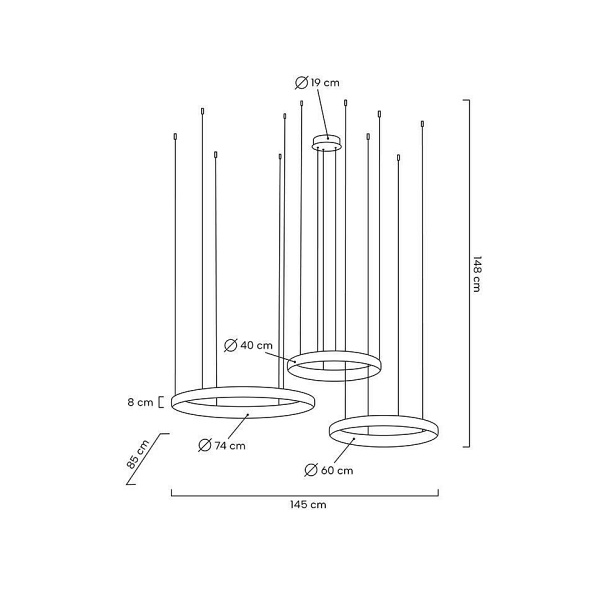 Lampa wisząca LIBERTY 3A złota - Moosee
