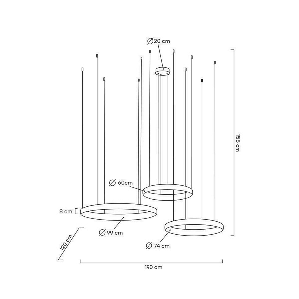 Lampa wisząca LIBERTY 3B złota - Moosee